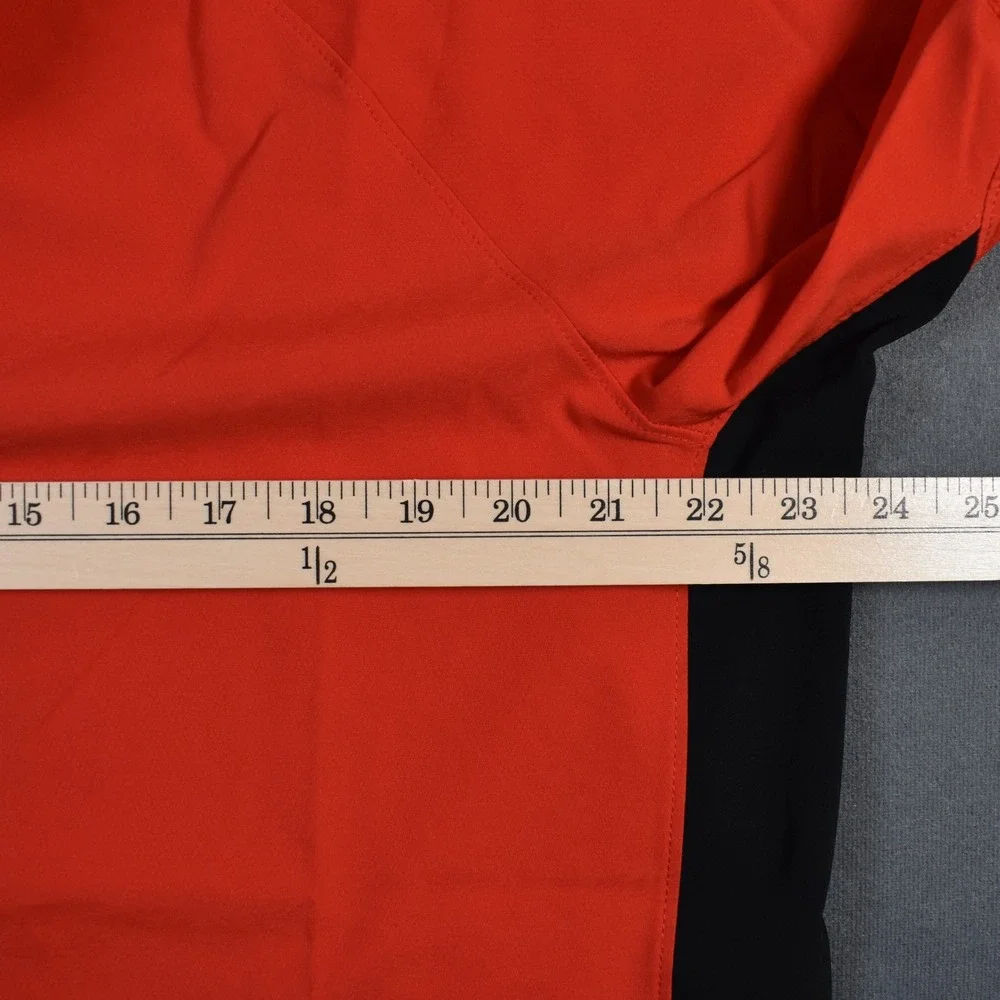 Nike Baseball Pre-Game Long Sleeve Button Snap Large Red Black Training Top - Picture 6 of 8